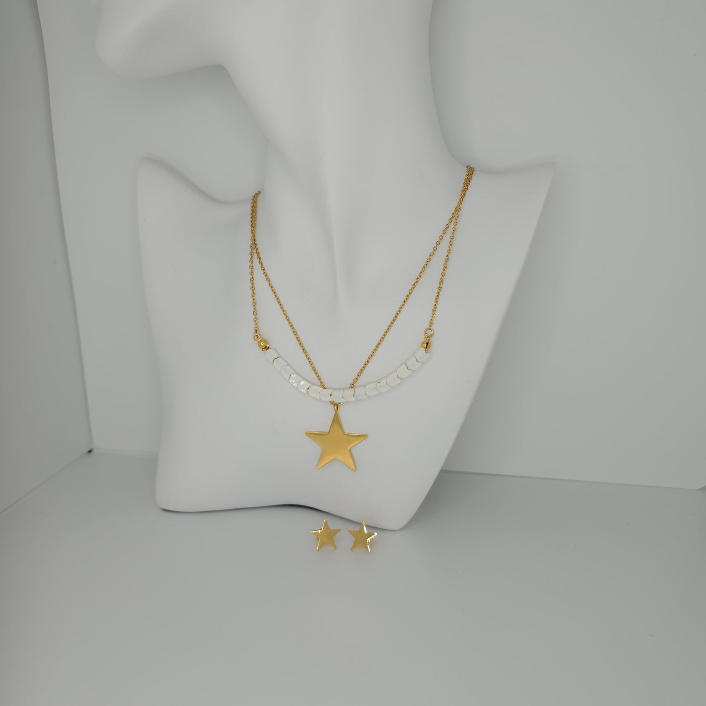 Double Fashion Stars set Necklace and Earrings