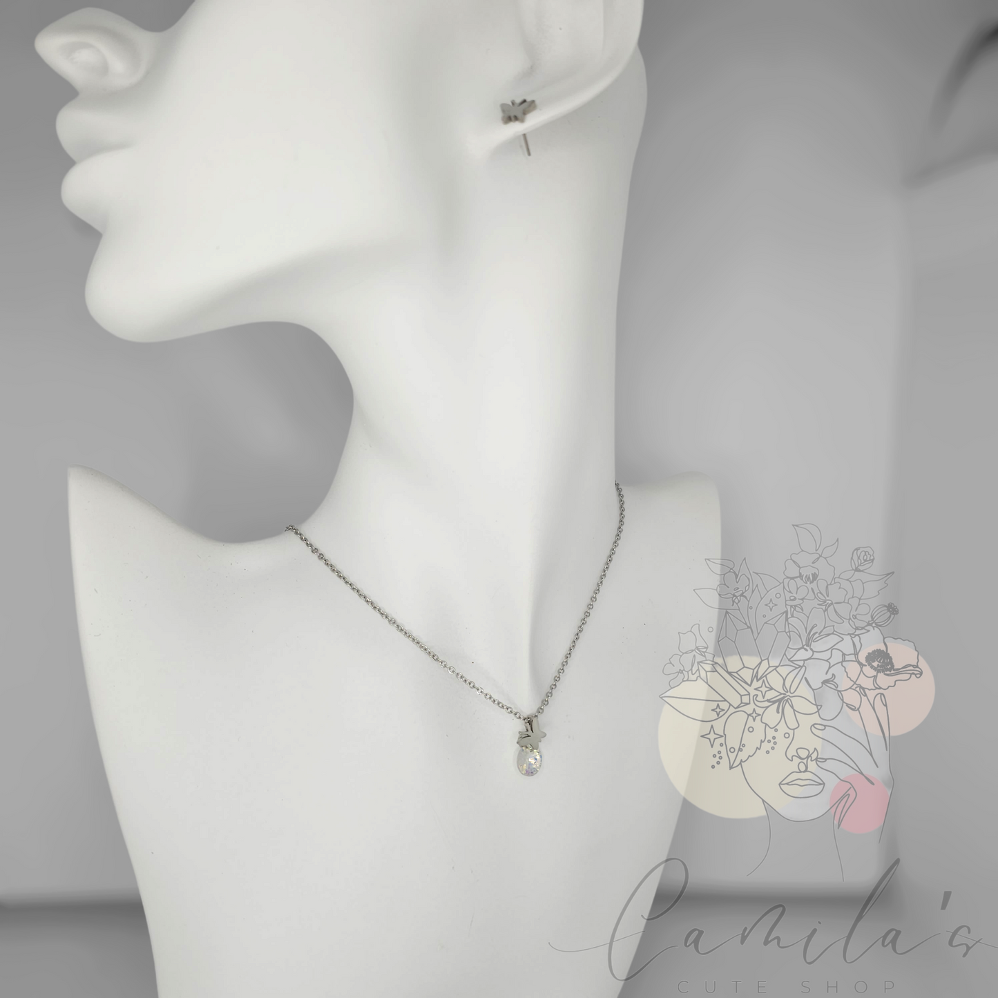 Butterfly Zirconia Necklace and earring set